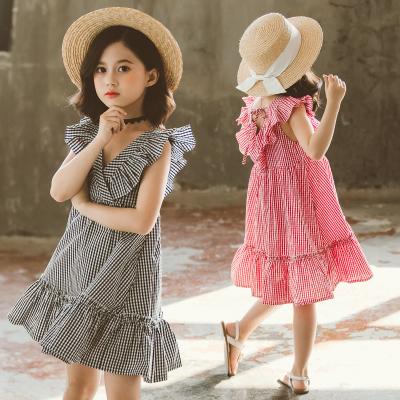 China Girls Summer New Plaid Figure Dress Super Fashionable High Profile Sleeveless Sleeveless Regenerative Dress for sale