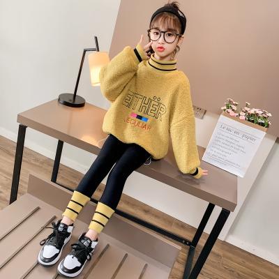 China Children's style two-piece suit velvet suit children's autumn and winter casual girls hoodie little girl Western thick warm Internet sports for sale