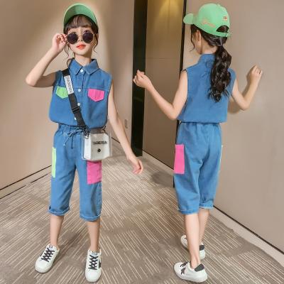 China Girls Casual Denim Suits, Summer Kids Girls Small, Spring and Summer Clothes, New Baby Fashion Sets for sale