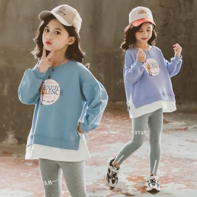 China Casual Girls' Sets Springs and Fall New Trends in Big Kids Sports Girls Sweater Leggings Two-Piece Suit for sale