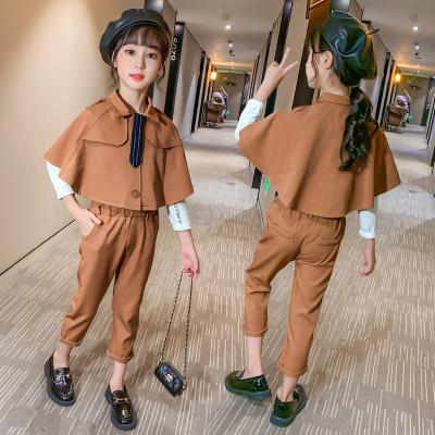 China Autumn new children's western style fashion casual girls' suit spring and tie two-piece sets for sale