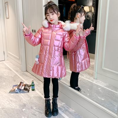 China 2021 Girls' Clothes 2021 Mid Length Thickened Coat Cotton-padded Jacket Windproof New Girl Winter Cotton Clothing Kids Cotton-padded Coat for sale