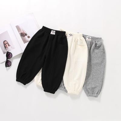 China Casual Pants Tagging Kids Sports Pants Girls Waffle Pants Casual Western Style Baby Toddler Fall Loose Sweatpants Bloomers for sale