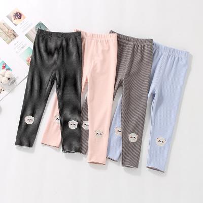 China Cotton girls' leggings spring and autumn cartoon embroidered outer wear pants children's new stretch pants for sale