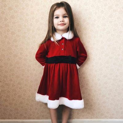 China Euramerican Girls Christmas Long Sleeve Festival Christmas New Year Clothing Long Sleeve Christmas Princess Skirt for sale