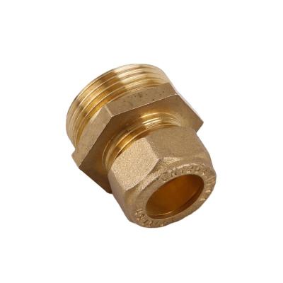 China BT6030 Brass Straight Pipe Connector Tube Copper Fittings Compression L15x3/4M~L22x1/2M for sale