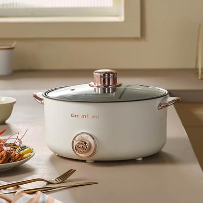 China Non-Stick Easily Cleaned Pot Multifunctional Electric Hot Pot Double Handle With Steamer Double Layer 2.5L 3L 4L Pans Electric Rice Cooker for sale