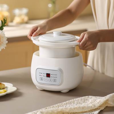 China 1L 1.5L 2L Mini Electric Stew Pot Slow Cooker Multifunctional Easily Cleaned Ceramic Inner Pot With Steamer for sale