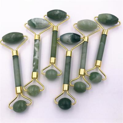 China Hot High Quality Green Jade Facial Roller Smoothly Polished Jade Roller For Face for sale