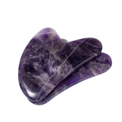 China Natural Amethyst Jade Amethyst Gua Sha Massager Gua Sha Scraping Tool for sale