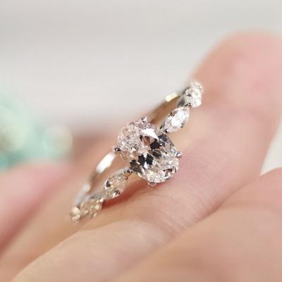 China High quality customized 10k 14k 18K real gold 1ct 2ct 3ct oval cut gold moissanite engagement ring wholesale jewelry for sale