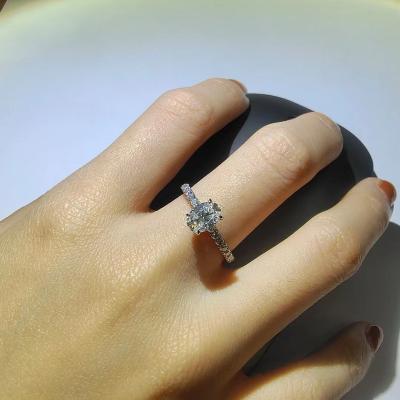 China Customized high quality S925 10K14K18k gold oavl cut fine moissanite ring engagement moissanite jewelry rings for sale