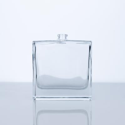 China 50ml100ml perfume bottle glass cosmetic clear glass bottle accept customization mumu glass square perfume bottle for sale