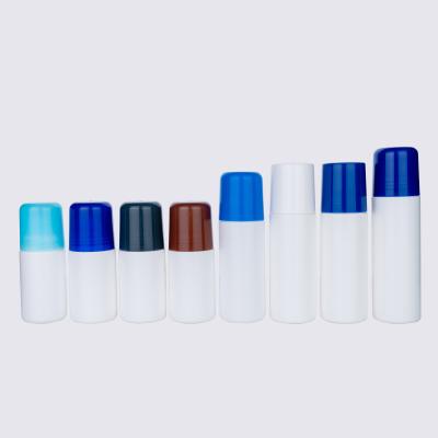 China Cosmetic No Puddle 50ml60ml Plastic Deodorant Stick Bottles Metal Screw Plastic Roller Bottle Roll On Essential Oil Bottle for sale