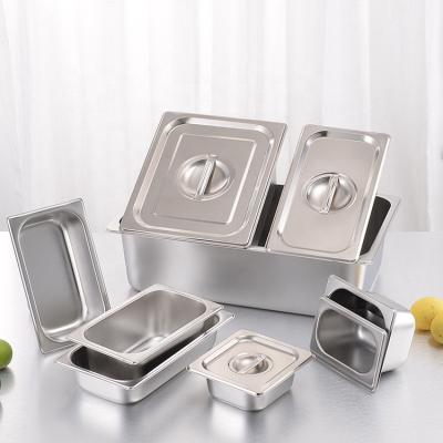 China High Quality 304 Stainless Steel Buffet Equipment Restaurant GN Tray Catering Food Serving Tray GN Pan for Hotel for sale