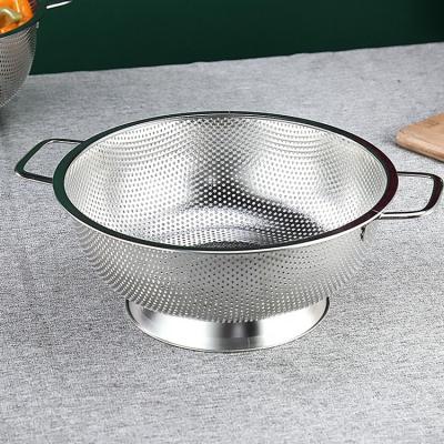 China Anti Corrosion Stainless Steel Household Tool Kitchen Bulk Sale Factory Fruit Round Vegetable Colanders Metal Durable Durable for sale