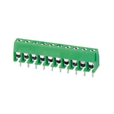 China Right Angle Pin PCB Mount 3.5mm 3.96mm Pitch Terminal Blocks With Wire Protector MX350R for sale