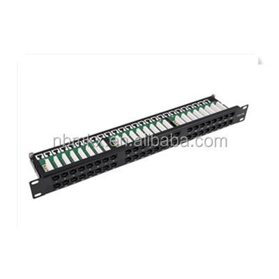 China Cat5E UTP Structure Cabling System Patch Panel Left Crown 48 90 Degree for sale