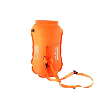 China Water Proof Swimming Bag 28/35L Safety Signal Inflatable Diving Air Bag Inflate Ring Swim Buoy Dry Bag for sale