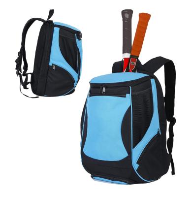 China Waterproof Polyester Tennis Backpack Racquetball Bag Separate Shoe Compartment Ventilated Badminton Bag for sale