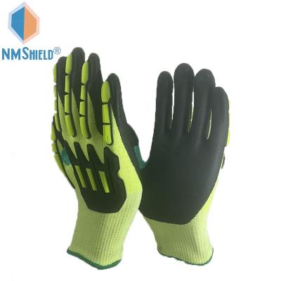 China NMSHIELD Injected TPR Flexible Mechanic Cut Resistant Oil and Gas Construction Nitrile Impact Coated Gloves for sale