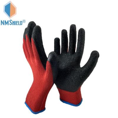 China NMSHIELD 10g Pole Anti-Slip Cotton Coated Latex Guante Construction Working Gloves for sale