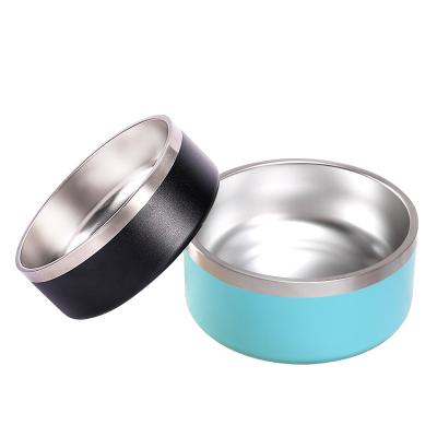 China Viable Wholesale New Design 64 Ounce Large Insulated Dog Bowl Stainless Steel Pet Bowls Thermal Food Feeder Powder Coat Metal Bowls for sale