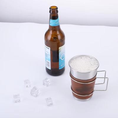 China Reusable Beer Mug Tumbler Metal Pint Cup Metal Pint Cup Stackable Durable Stainless Steel Bar Beer Pong Cups for sale