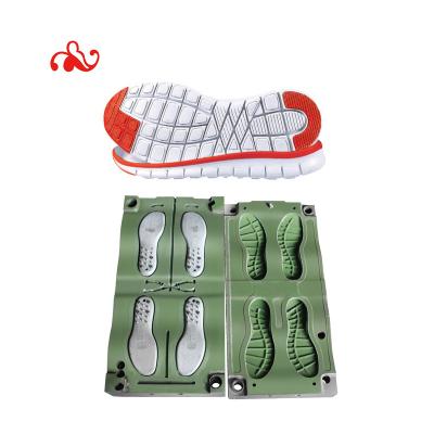 China Custom EVA Sole Injection Mold Factory Eva Outsoles Injection Mold Foaming One Time Molding Molds for sale