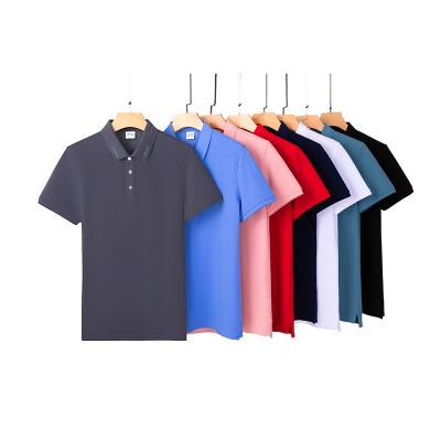 China New Solid Color Anti-Wrinkle Short Sleeve White T-shirt Luxury Golf Polo Shirt Custom Logo High End Uniform for sale