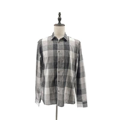 China Factory Wholesale Campus Programmer Cotton Breathable Casual Men's Long Sleeve Shirt Anti-Wrinkle Plaid for sale