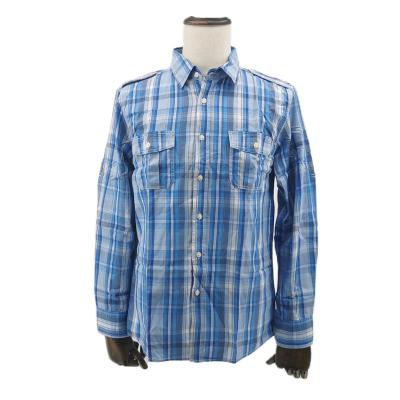 China Anti-wrinkle 2022 Autumn New Fashion Casual Plaid Shirt Double Pocket Loose Men's Jacket Spring And Custom for sale