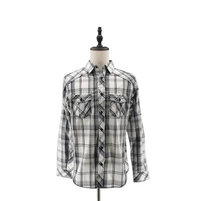 China Plaid Daily Multi-bag Business Casual Wild Cotton Anti-wrinkle Thin Men's Long-sleeved Shirt Breathable Customization for sale