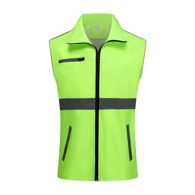 China Wholesale Advertising Logo Custom Work Clothes Inner Mesh Wide Reflective Strip Water Proof Factory Vest for sale