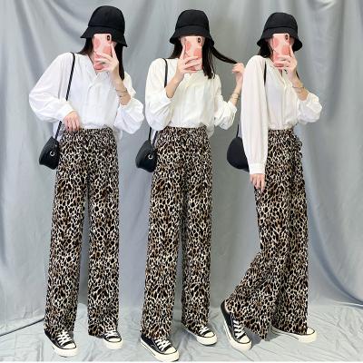 China Women's wide leg pants sweat pants winter leopard anti-static gold velvet women's pants and trousers for sale