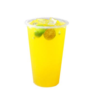 China Customized Single Wall Disposable Plastic 16OZ Cups For Boba Tea Drink for sale