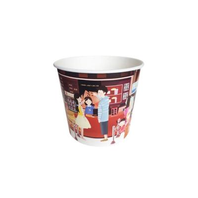 China Custom Printing Fried Chicken Paper Bucket Disposable Popcorn Paper Cup Disposable for sale