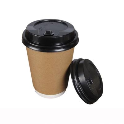 China DOUBLE WALL Disposable Double Wall Coffee To Go Paper Cups With Plastic Lids Cover for sale