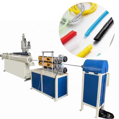 China Plastic Spiral Pipe Wrap Hydraulic Hose Cover Pipe Protector Production Line Making Machine for sale