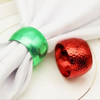 China Hotel Pattern Room Red Napkin Ring Western Restaurant Metal Napkin Viable Ring HWM73 for sale