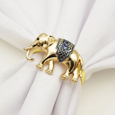 China Viable Wedding Party Decoration Hotel Buckle Napkin Elephant Accessories Napkin Rings For Restaurant HWM87 for sale