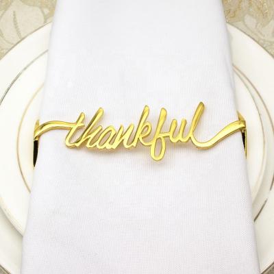 China Newest Viable Letters Napkin Ring Metal Custom Napkin Buckle Wedding Table Decorations Valentine's Day HWM88 for sale