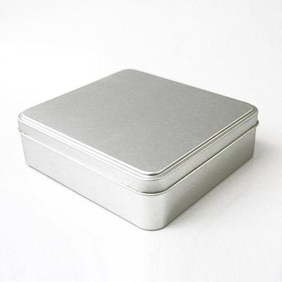 China The Other Large Silver Window Square Chocolate Cake 230x230x59mm Single Tin Can With Lid for sale