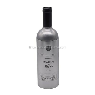 China Airtight Exquisite High End Special Shaped Silver Cylinder Wine Tin Can for sale