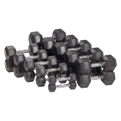 China Exercise Muscle Factory Provided Hex Rubber Dumbbell The Fastest Production Time for sale