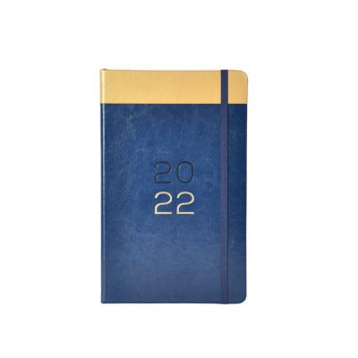 China Hardcover A5 Size Customized 2023 Chinese and English Weekly Planner Diary PU Leather Notebook for sale