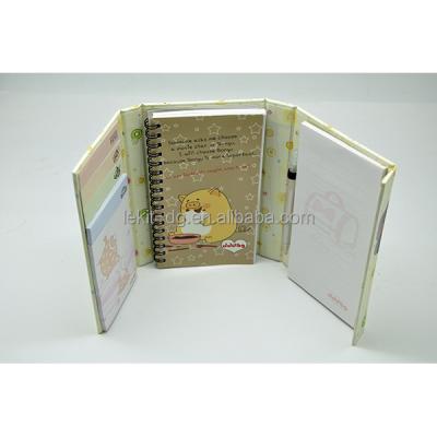 China Loose Leaf Promotional Pocket Notepad With Pen Notepads 3 Fold Style Customized Notepad With Pen for sale