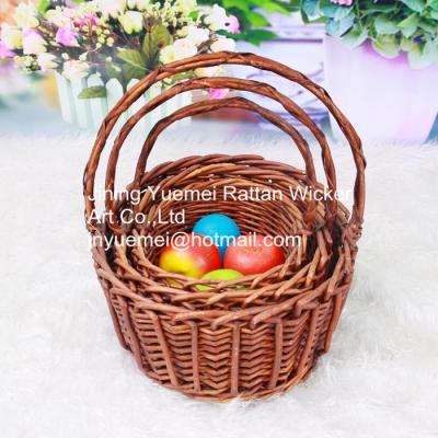 China wicker food basket with handle picnic basket 3 size for sale