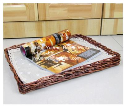 China 2016 wicker tray wicker pallet wicker storage tray square shape for sale