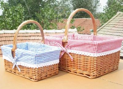 China 2016 wicker handle basket wicker food basket bread basket liner for sale